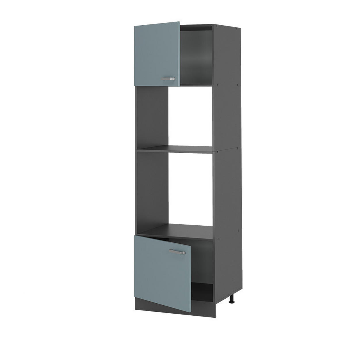MIKROWELLENSCHRANK R-Line Blau-Grau 60 cm - Anthrazit/Blaugrau, Holzwerkstoff (60/206.8/57.2cm) - Vicco