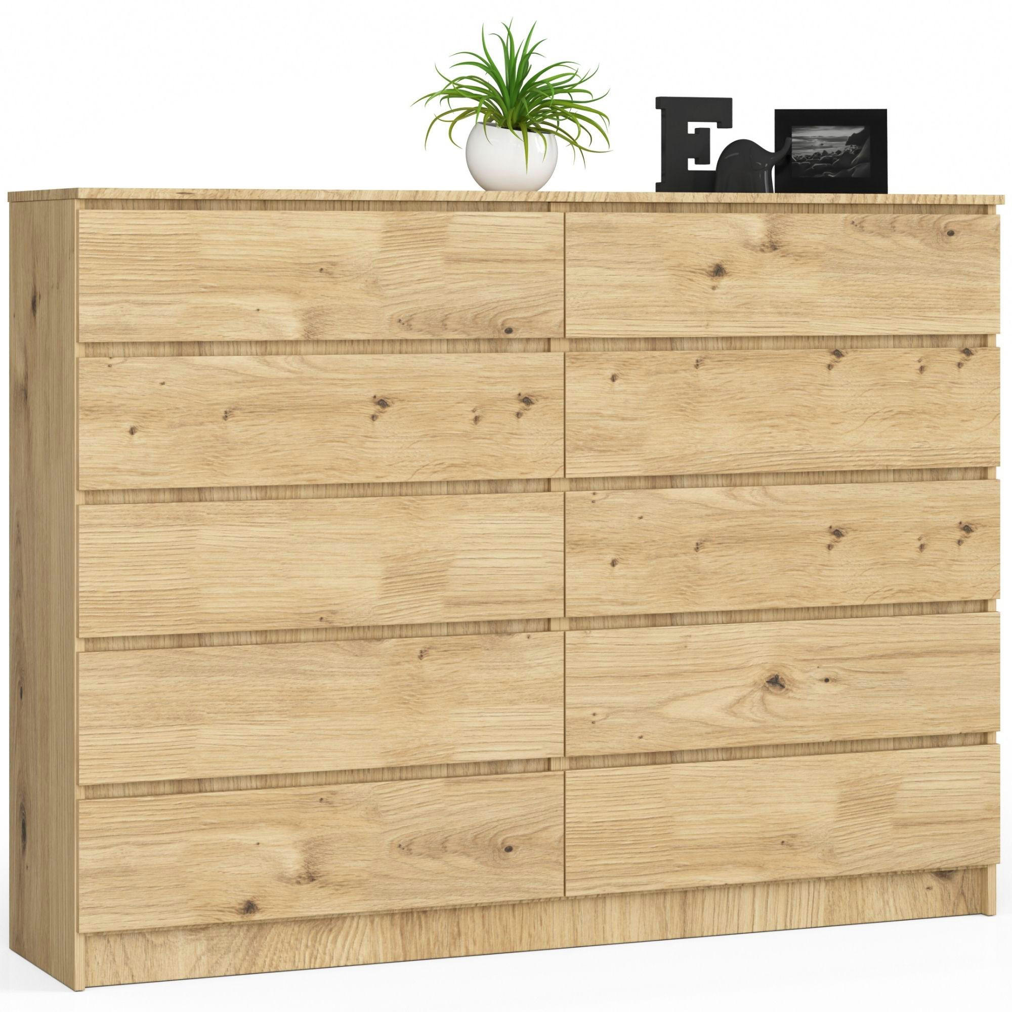KOMMODE Eiche Artisan 160x40x121 cm - Eiche Artisan, Holzwerkstoff (160/121/40cm) - Akord
