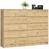 KOMMODE Eiche Artisan 160x40x121 cm - Eiche Artisan, Holzwerkstoff (160/121/40cm) - Akord