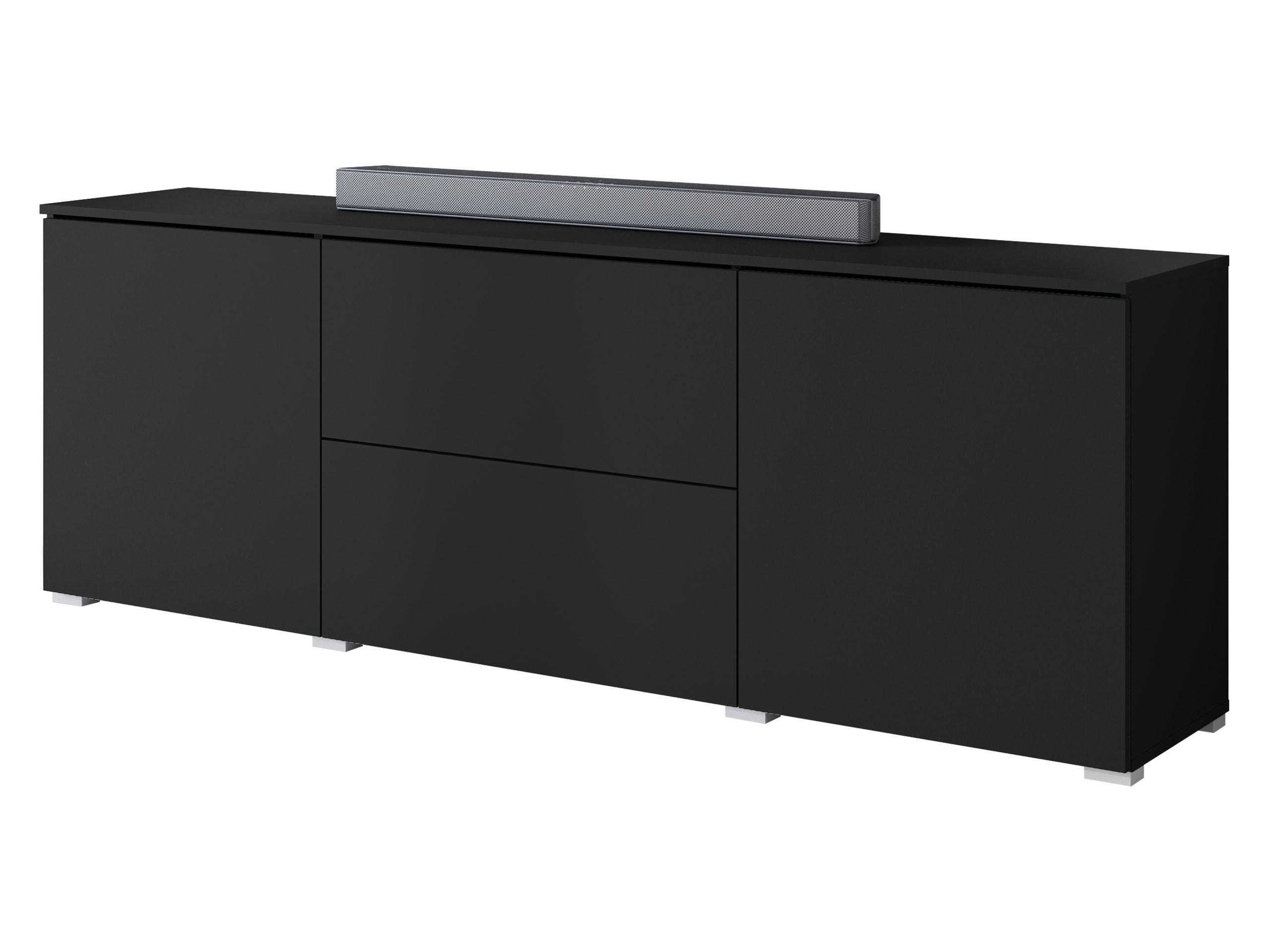 TV-LOWBOARD Vera 180 - Silberfarben/Graphitfarben, Holzwerkstoff/Kunststoff (180/62/35cm) - MIRJAN24