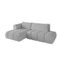 ECKSOFA Ottomane Links CLOUD-L 289x180x40 Hellgrau Bouclé - Hellgrau, Holzwerkstoff/Kunststoff (180/289cm) - ALTDECOR