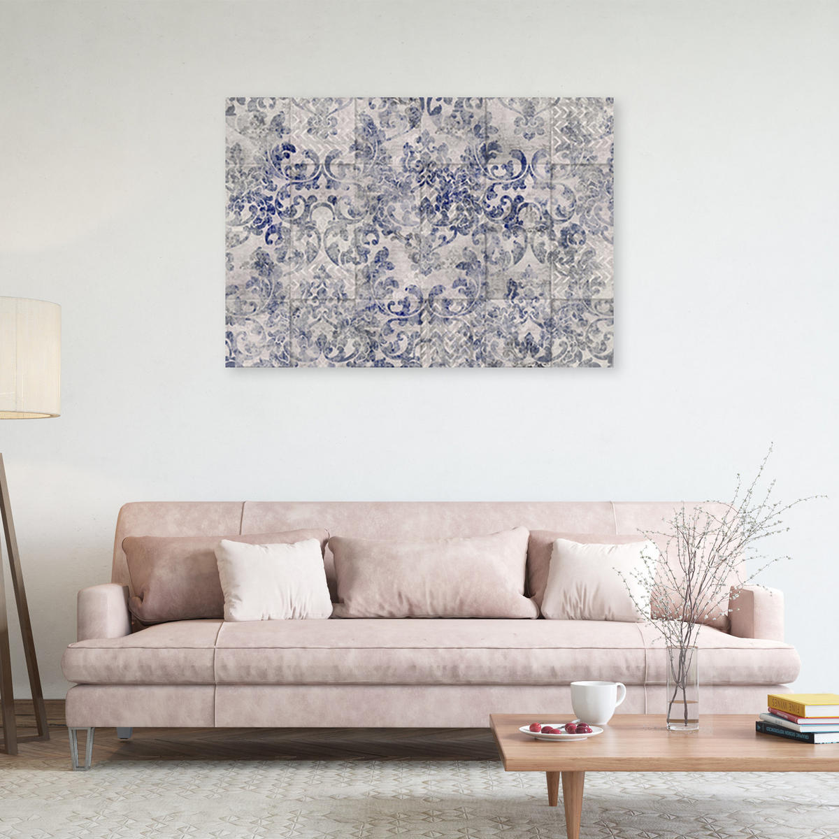 WANDBILD mosaik blau - Lila, Textil (60/40cm) - Feeby