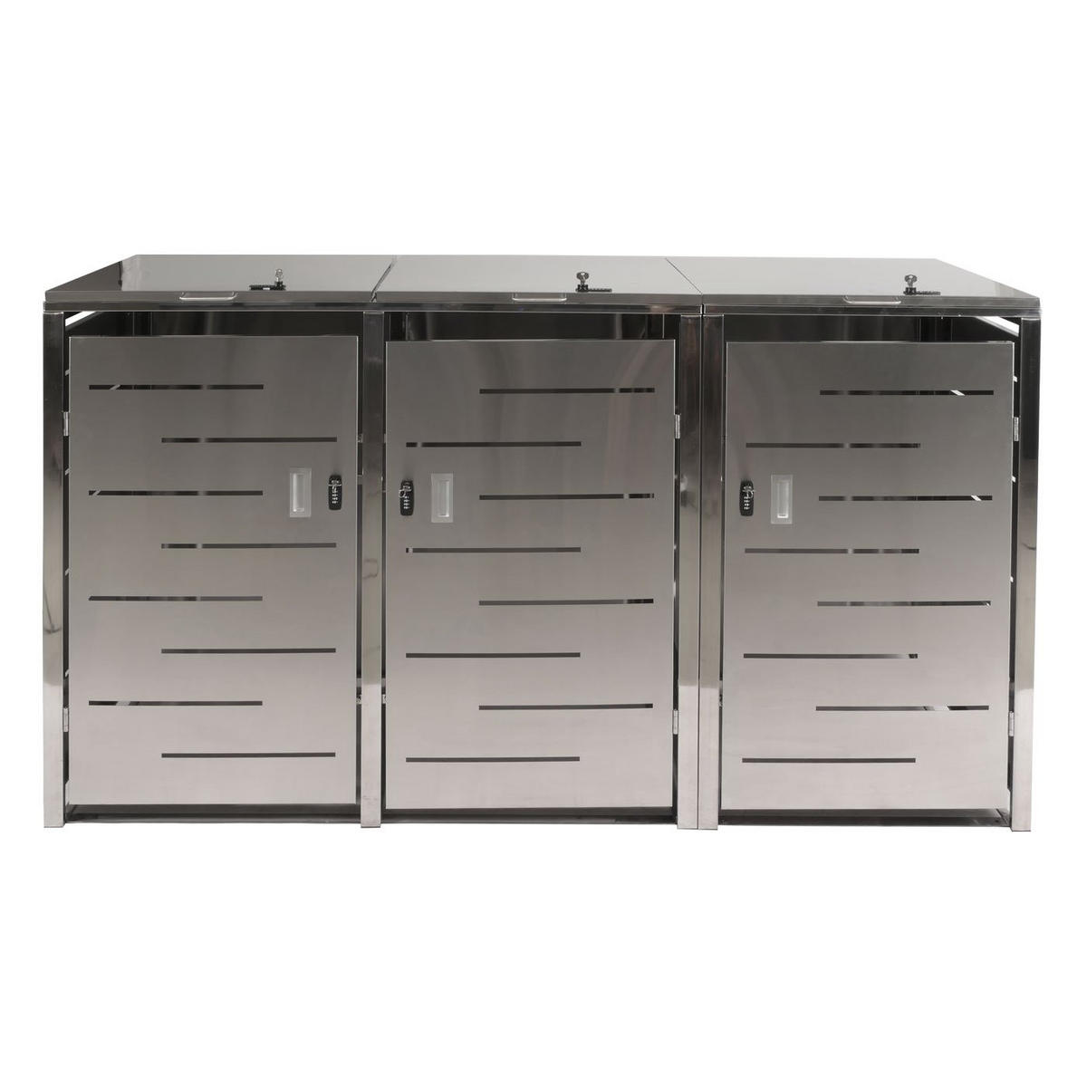 3ER-MÜLLTONNENVERKLEIDUNG Silber - Silberfarben, Metall (197/116/80cm) - MCW