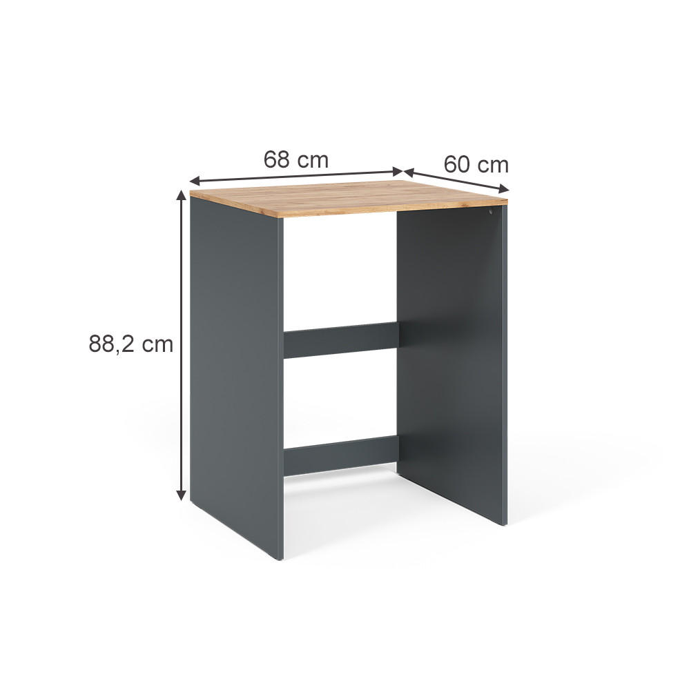 WASCHMASCHINENSCHRANK Viktor Anthrazit/Goldkraft Eiche 68 x 88.2 cm - Honigeiche/Anthrazit, Holzwerkstoff (68/88.2/60cm) - Vicco