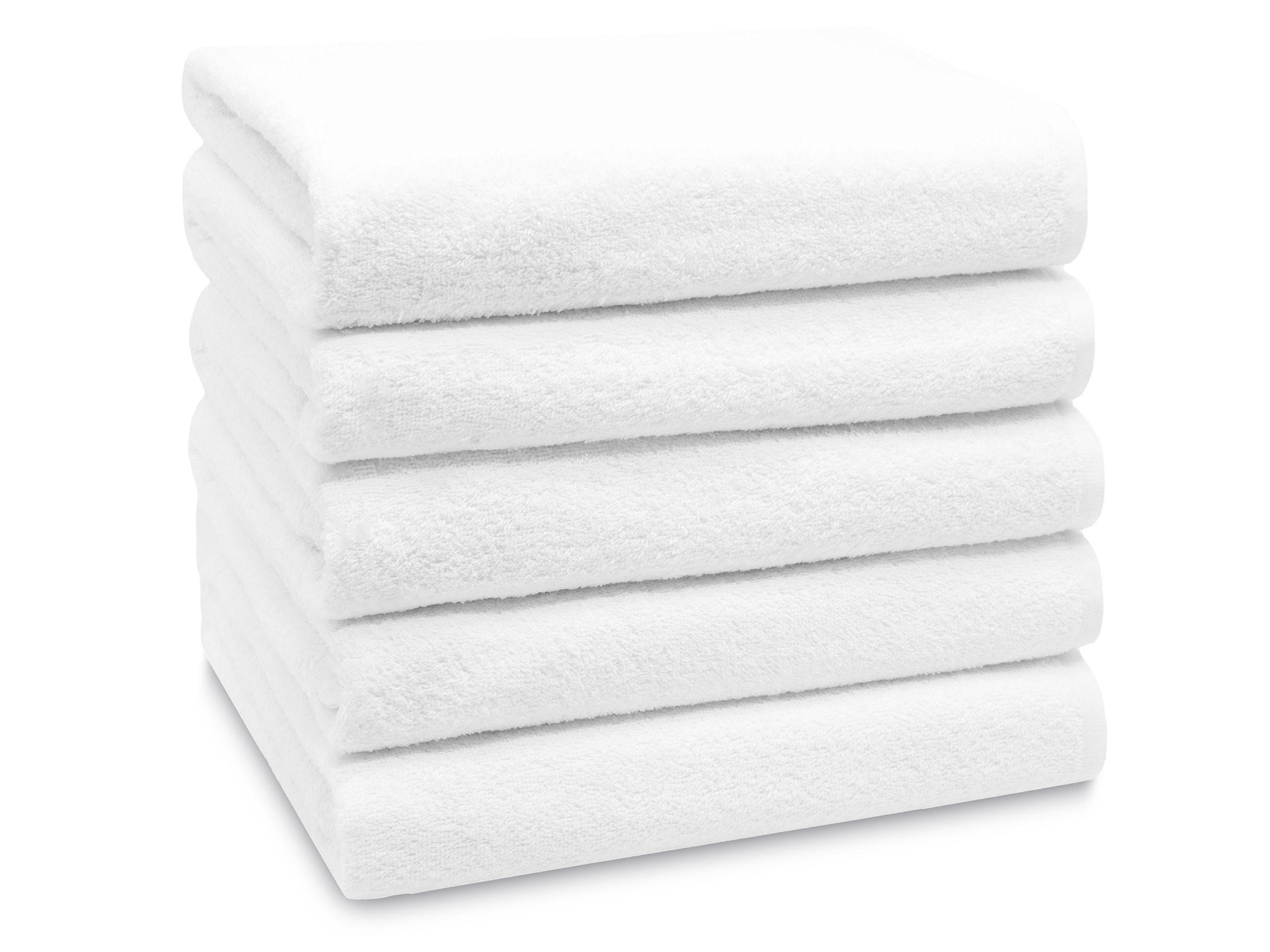 DUSCHTÜCHER, 5er-Set, 70x140 cm, 100% Baumwolle, Weiß - Weiß, Textil (70/140cm) - Zollner