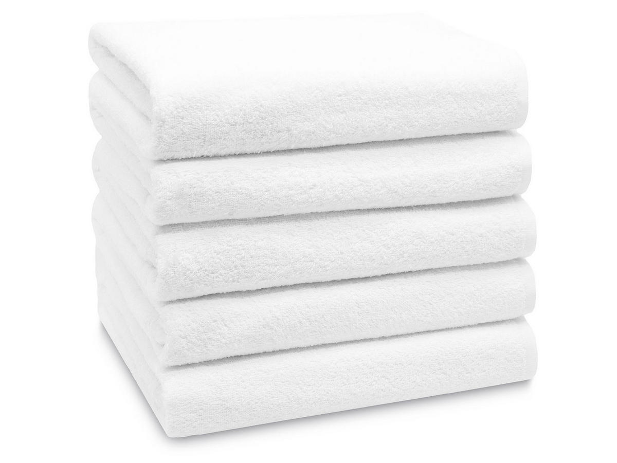 DUSCHTÜCHER, 5er-Set, 70x140 cm, 100% Baumwolle, Weiß - Weiß, Textil (70/140cm) - Zollner