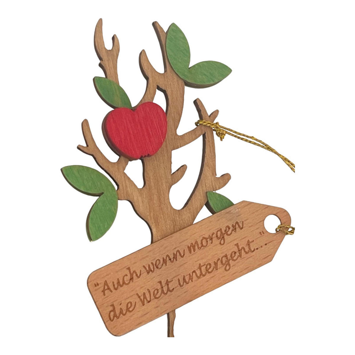 RAUCHMANN Max als Luther mit Apfelbaum 16 cm - Multicolor, Holz (10/16/10cm)