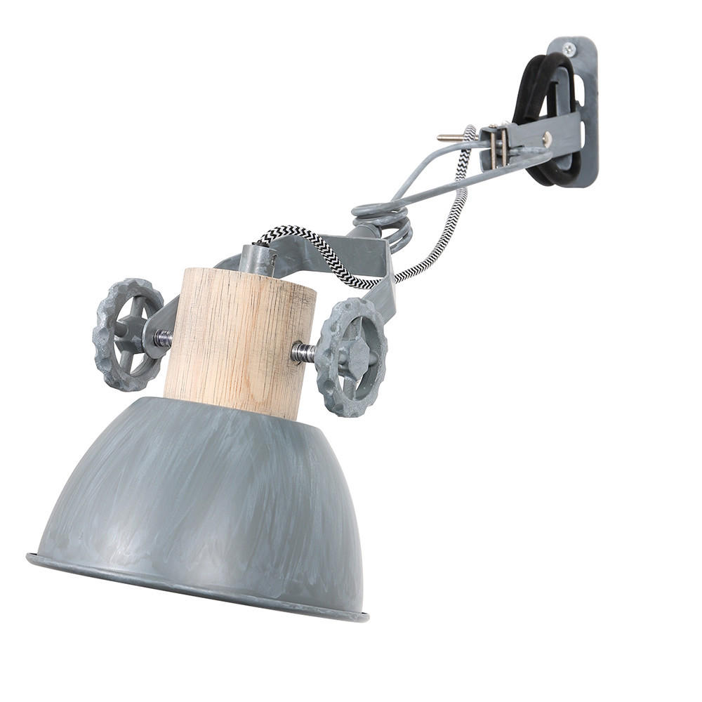 LED WANDLEUCHTE Metall Grau - Grau, Holz (17/10.5/30.5cm)
