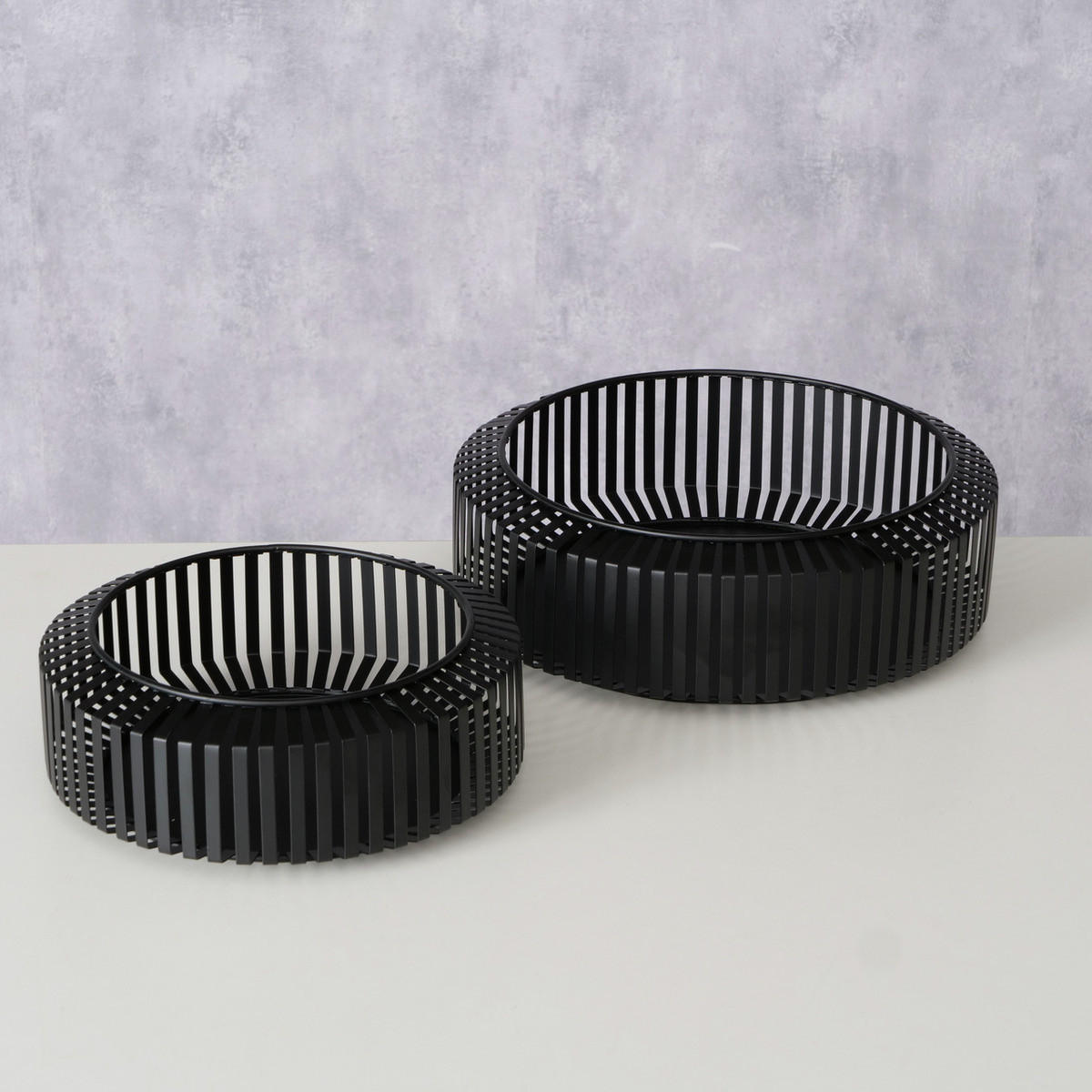 METALLSCHALEN Viki Ø 24-30 cm, 2er-Set - Schwarz, Metall (30cm) - Boltze Home