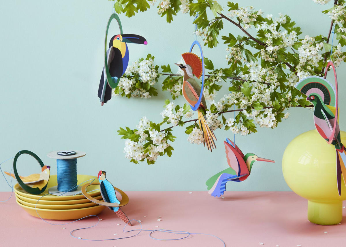 WANDSKULPTUR Bunt 10/2 cm - Multicolor, Wellpappe (10/2/14cm) - KUNSTLOFT