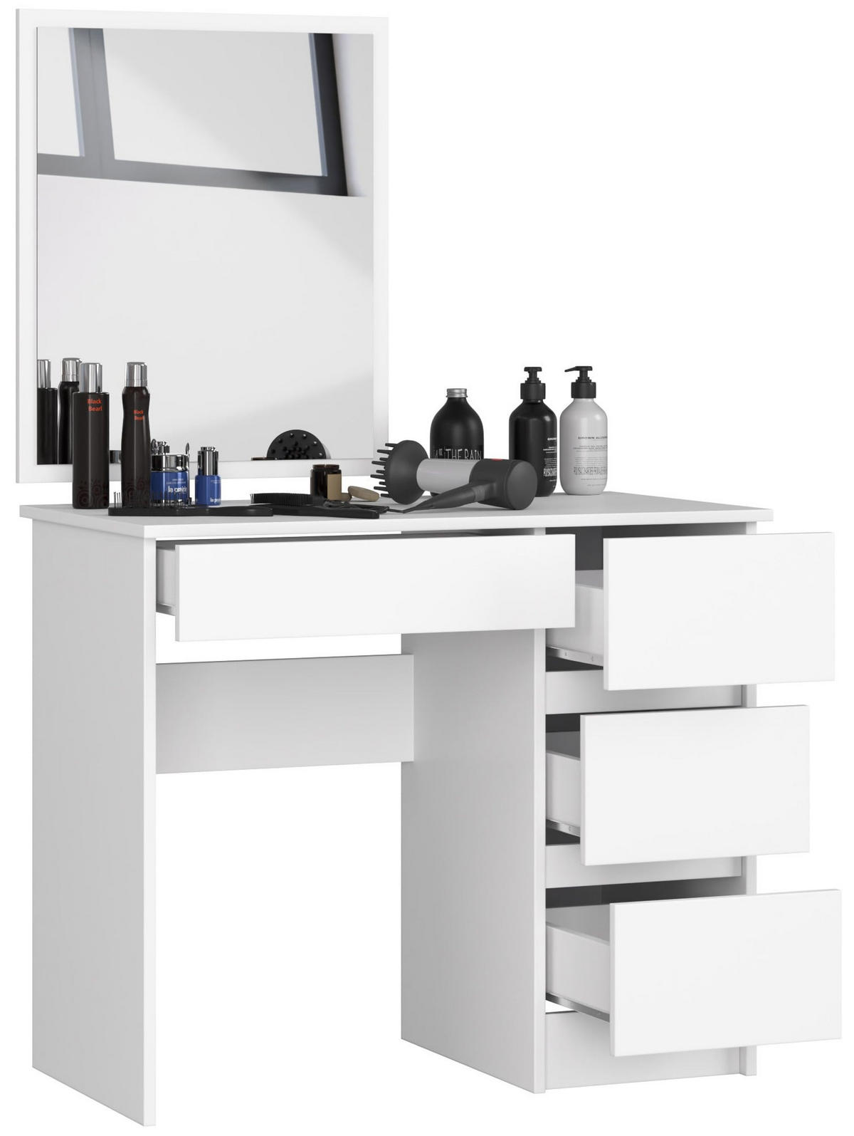 KOZMETIČNA MIZA s ogledalom - bela, leseni material (90/142/50cm) - RAUMHIRSCH FURNITURE