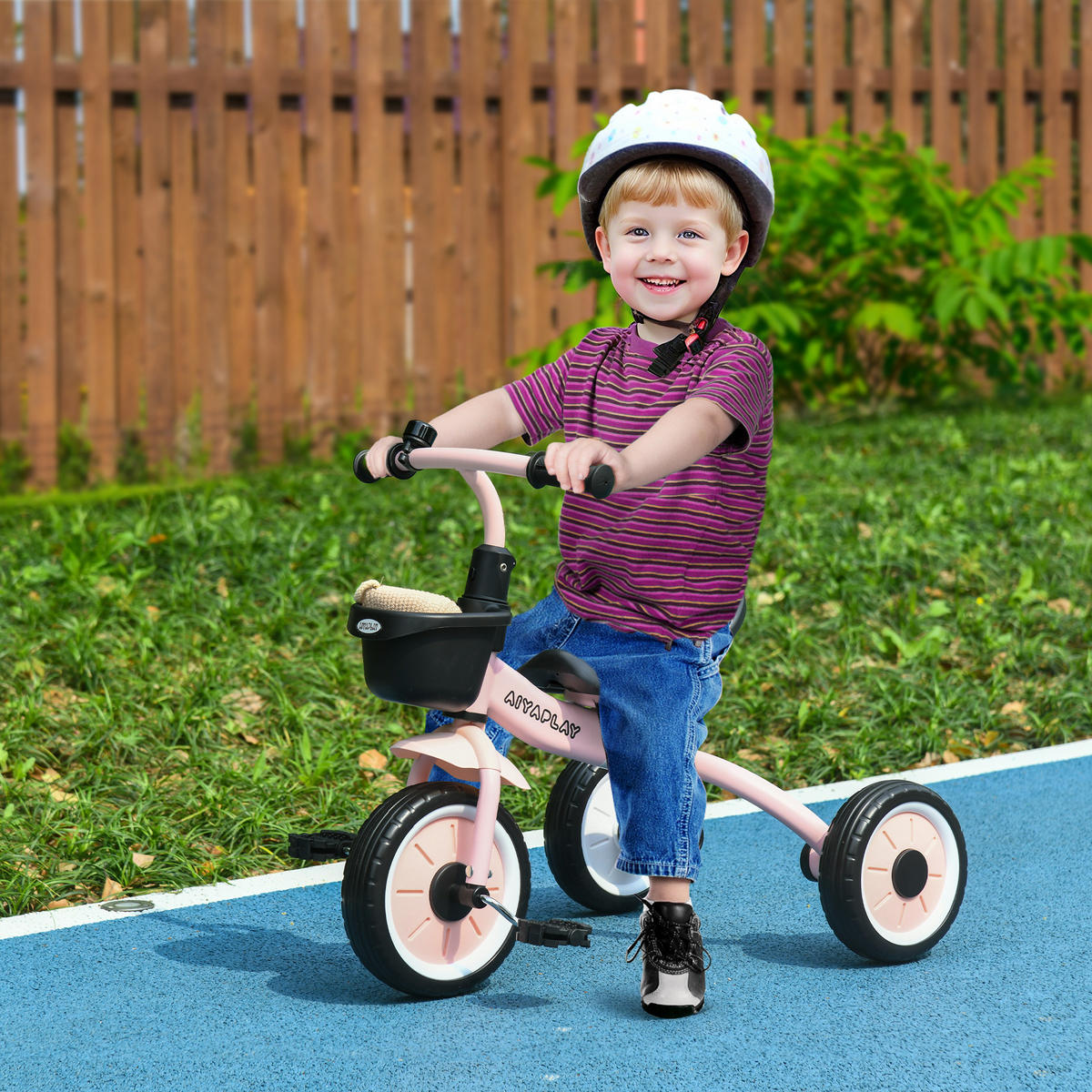DREIRAD, Kinderfahrrad mit verstellbarer Sitz, Kinderrad für Kinder 2-5 Jahre - Rosa, Metall (70.5/53/58cm) - AIYAPLAY
