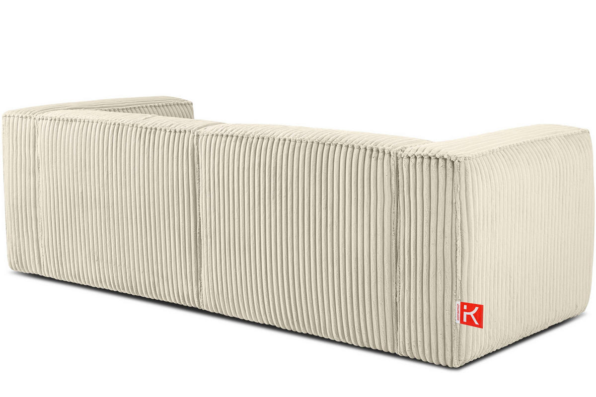 3-SITZER-SOFA FEROX Modern, Cord-Stoff, cremefarben - Creme, Textil (246/73/96cm) - KONSIMO®