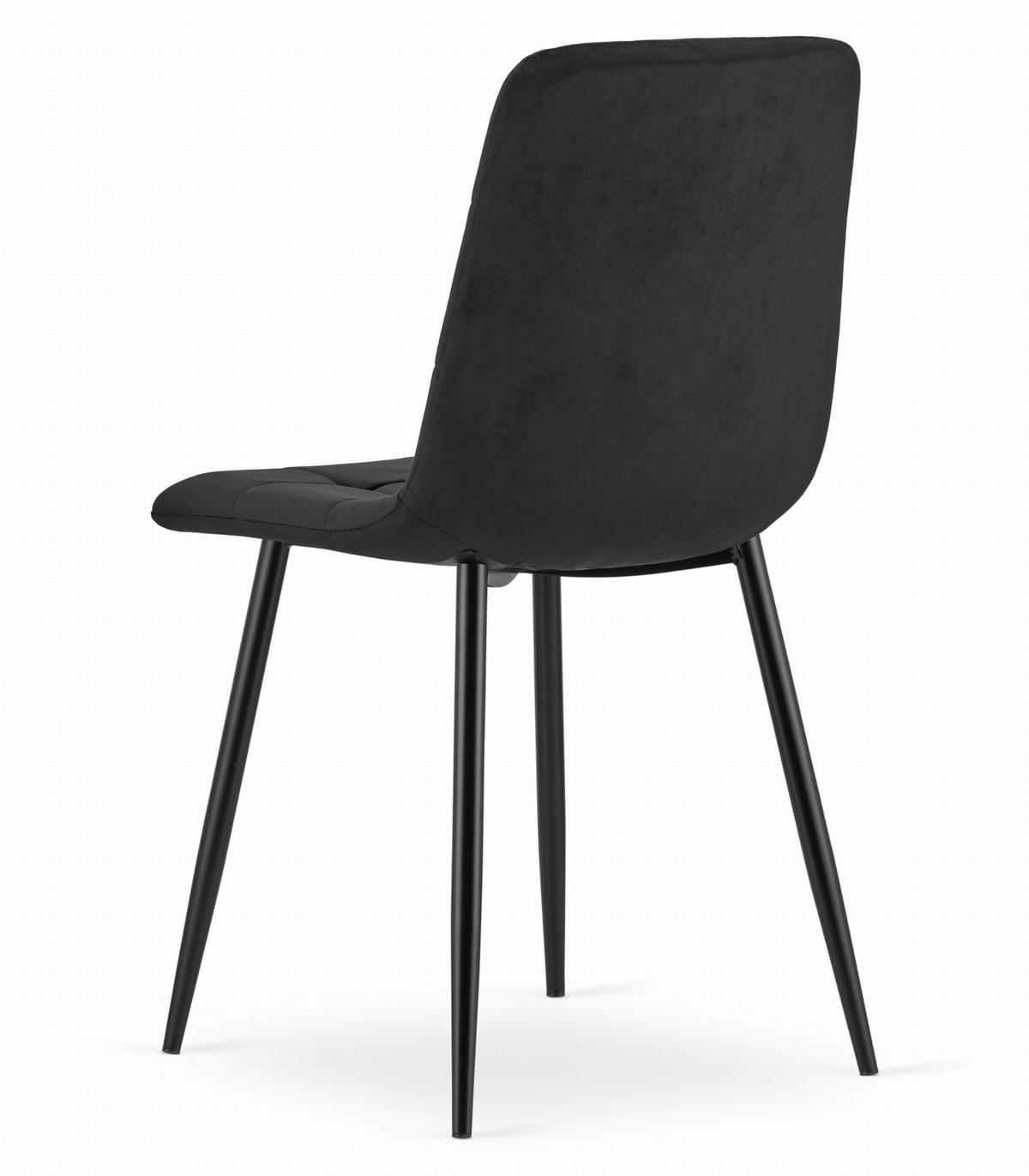 STUHL CETARA 1 Stück, Schwarz, mit Samtstoff gepolstert - Schwarz, Textil/Metall (45/87/51cm) - Komodee