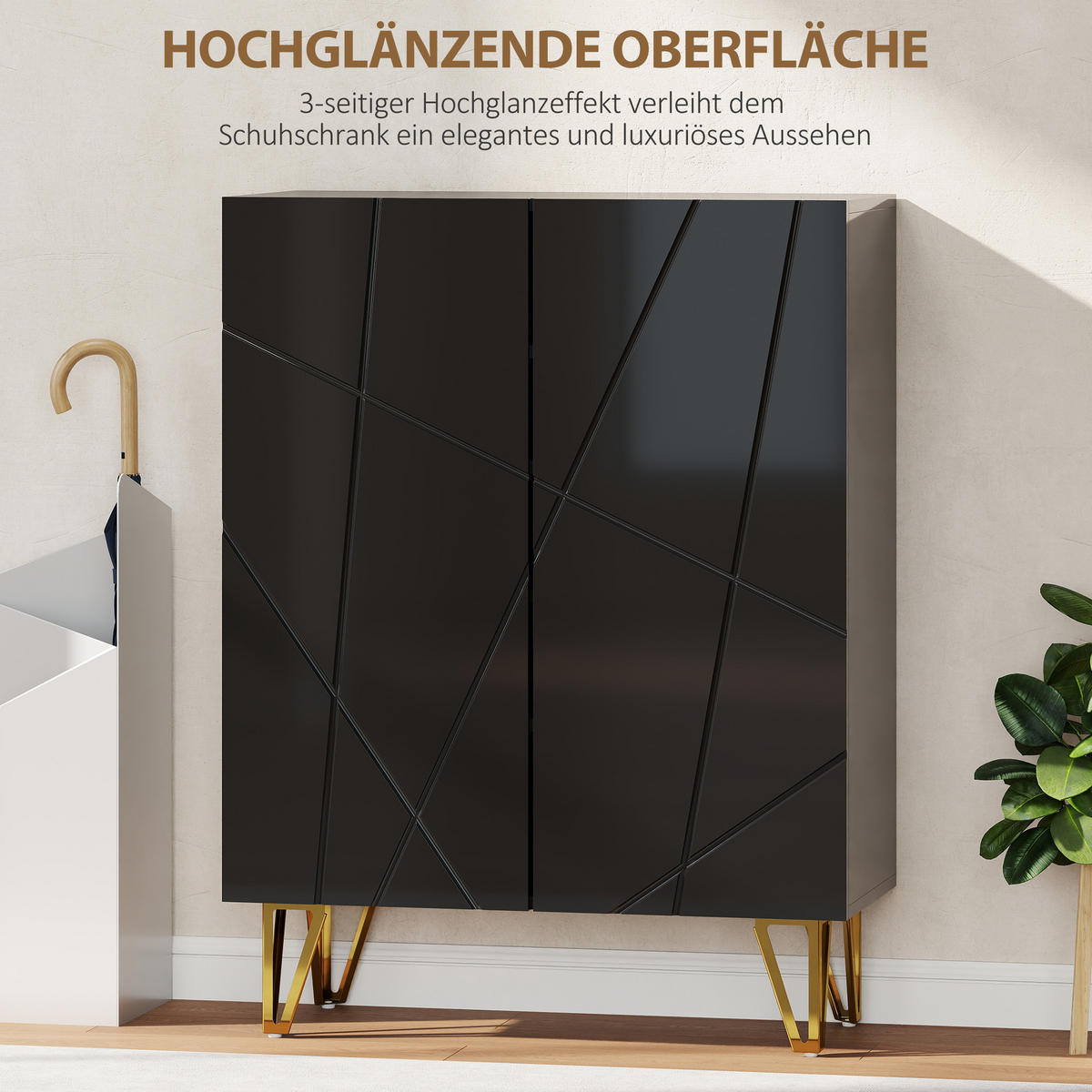 SCHUHSCHRANK Schwarz 31.5/72.0/95.0 cm - Schwarz, Holzwerkstoff (72/95/31.5cm)