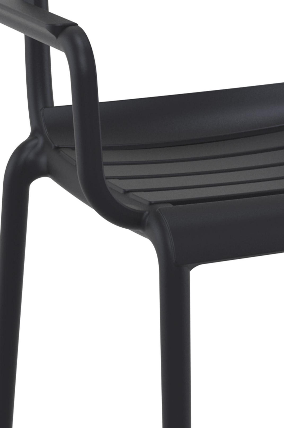 GARTENSTUHL Kunststoff Schwarz - Schwarz, Kunststoff (58/85/59cm) - CLP