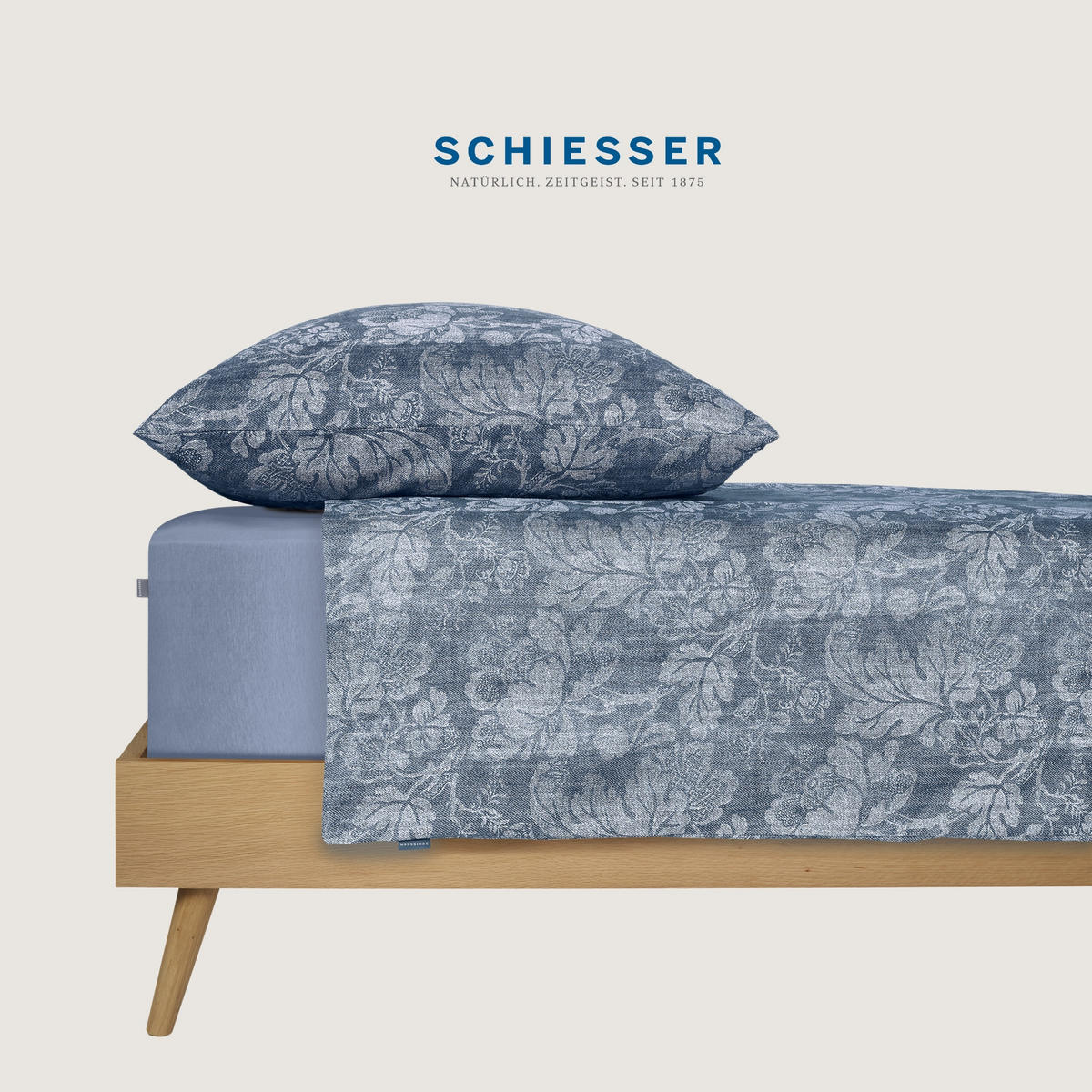 BETTWÄSCHESET Missy - Renforcé - 2-teilig - 135 x 200 cm - Rauchblau - Blau, Textil (135/200cm) - SCHIESSER