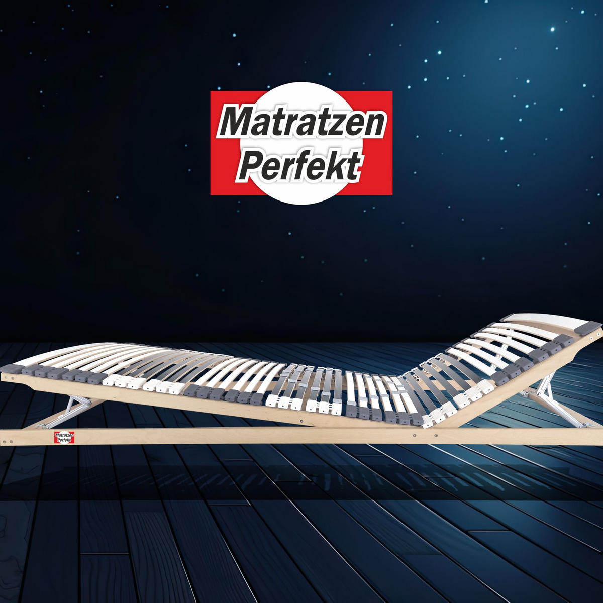 LATTENROST manuell Verstellbar 44 Leisten 70x200 cm 8,5 cm Hoch 7-Zonen bis 200 kg - Weiß/Naturfarben, Holz (70/200cm) - Matratzen Perfekt