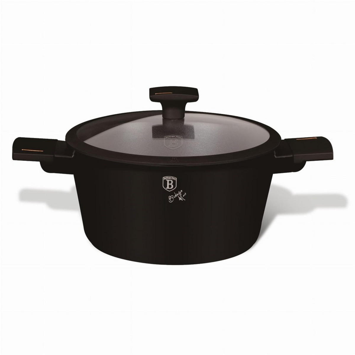 TOPF Schwarz 24/24/11.8 cm BH7087 - Schwarz, Glas (24cm) - Berlinger Haus