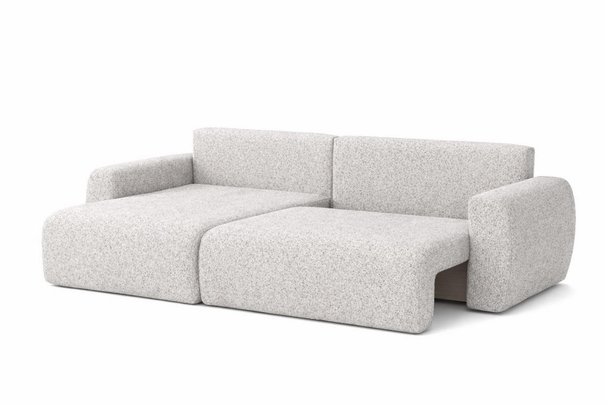 ECKSOFA Mit Schlaffunktion Ariel L, Chenille, Stoff Artico, Nata, Links - Beige, Holz (250/142cm) - Kaiser Möbel