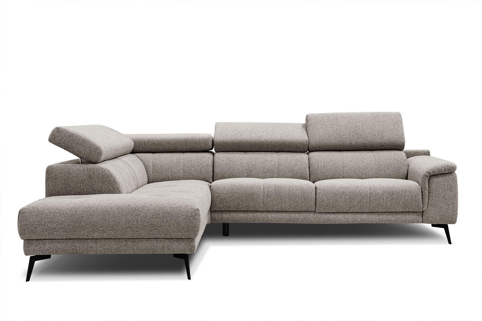 ECKSOFA FIERO 5-Sitzer, taupe - Taupe/Schwarz, Holzwerkstoff/Textil (158/269cm) - Courtois Laville
