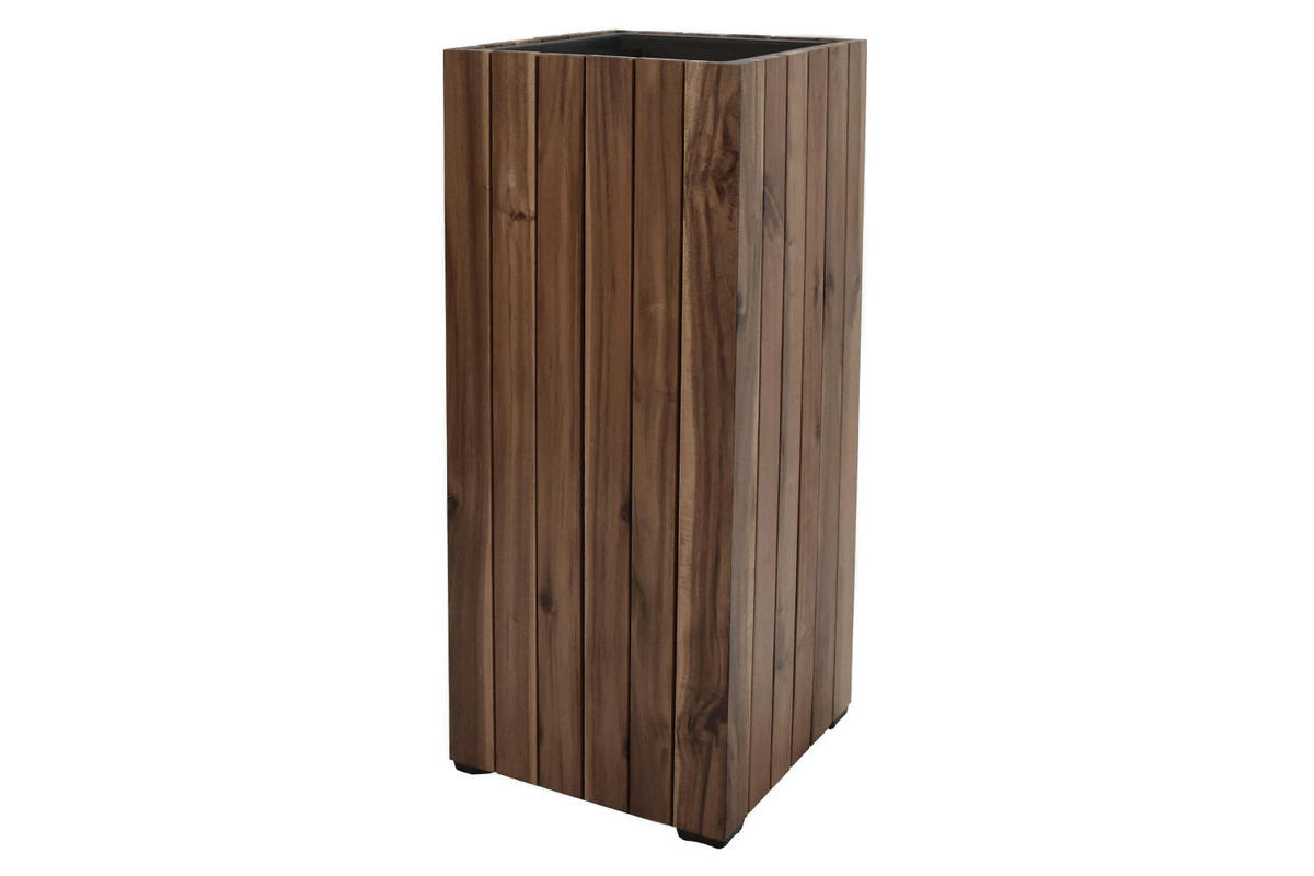 PFLANZKASTEN Colorado 2, 28x62 cm, Akazienholz, dunkel Braun - Dunkelbraun, Holz (28/62/28cm) - dasmöbelwerk