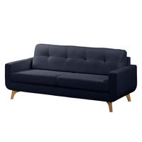 3-SITZER SOFA - Strukturstoff - Dunkelblau, Textil (198/88/90cm) - home24