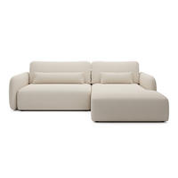ECKSOFA ATTO Beige Jersey mit Schlaffunktion - Beige, Holz (243/163cm) - MASSENO