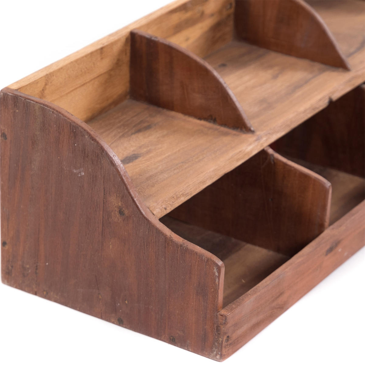 ORGANIZER Storage 80 Mahagoni Massivholz, 8 Fächer naturfarben - Naturfarben, Holz (25/80/20cm) - DESIGN DELIGHTS