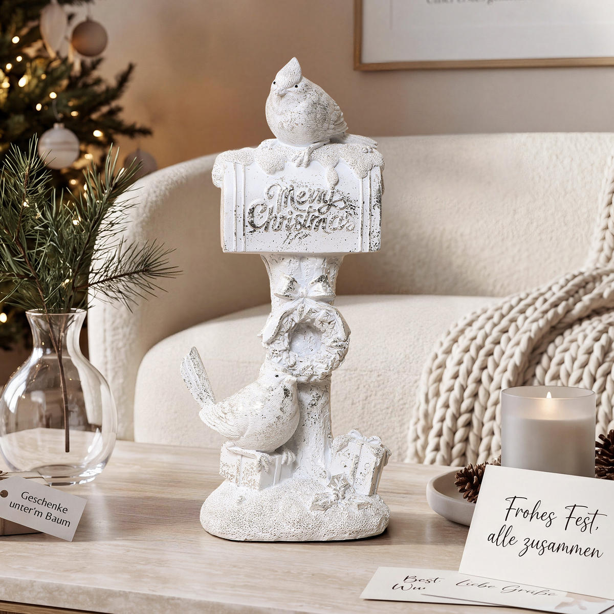 WEIHNACHTSDEKO Briefkasten HTHD0185 - Weiß, Kunststoff (10/32/14cm) - Hometopia