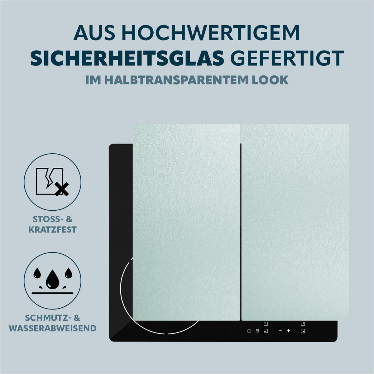 HERDABDECKPLATTE 2er Set - Transparent, Glas (30/3/52cm) - bremermann