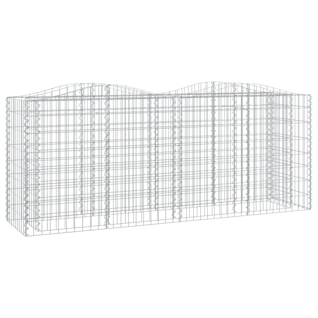 furnicato Gabionen-Hochbeet Silber 50x100x200 cm
