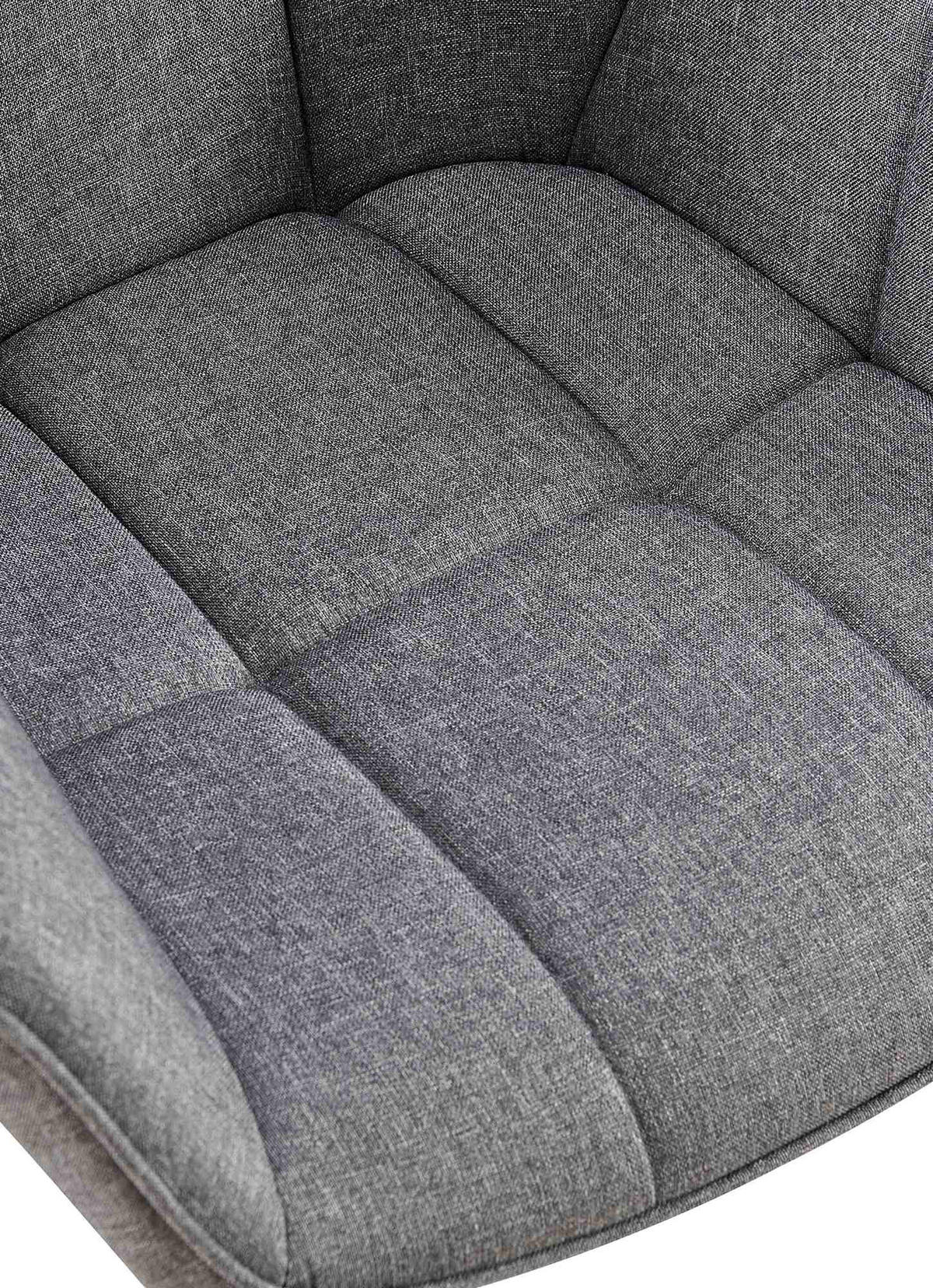 ARMLEHNENSTUHL Stoff dunkelgrau - Dunkelgrau/Schwarz, Textil/Metall (65/85/58cm) - CLP