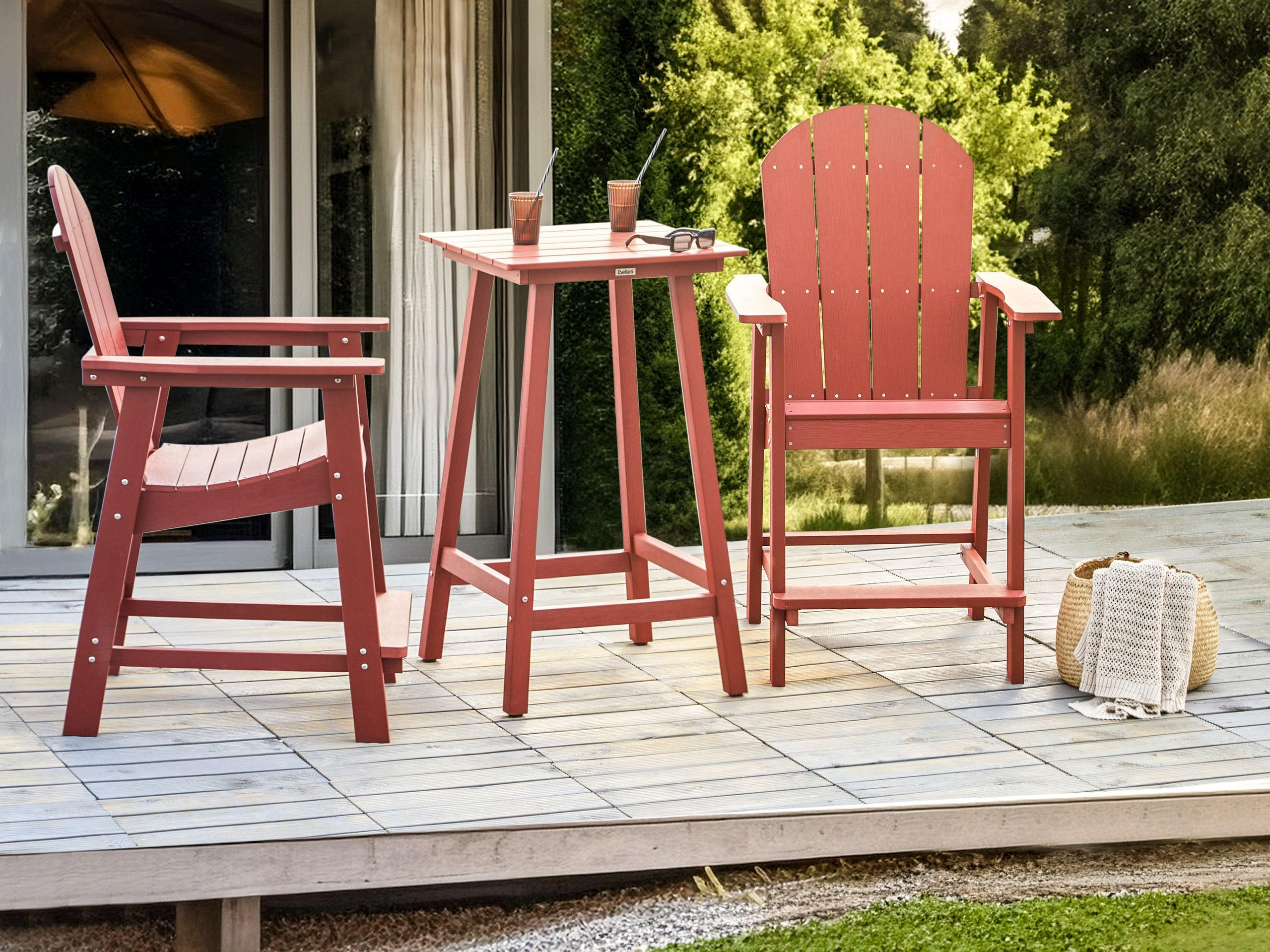 BARTISCH Rot Adirondack - Rot, Kunststoff (60/59/103cm) - Beliani