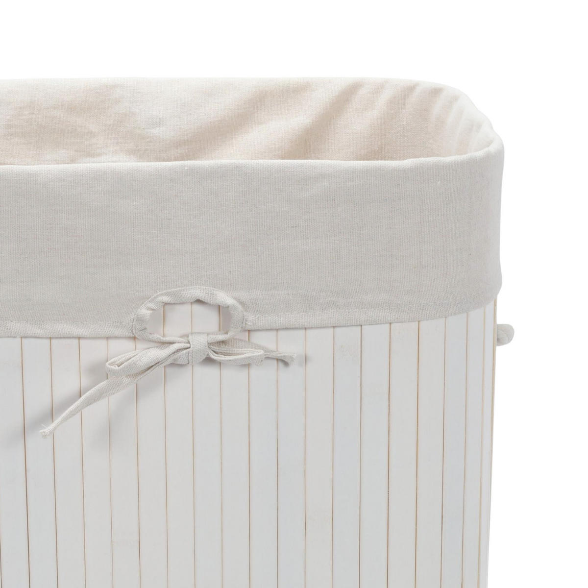 WÄSCHKORB Bambus Zora 72 l - Weiß, Naturmaterialien (30/60/40cm) - NUXIO