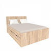 DOPPELBETT ZENIA / BETT 140x190 + 2 Konsolen + 2 Schubladen - Eiche gebleicht Dekor - Sonoma Eiche, Holzwerkstoff (140/190cm) - Weber Industries