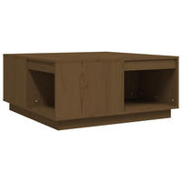 COUCHTISCH Honigbraun 80x81x36,5 cm Massivholz Kiefer - Braun, Holz (80/81/36.5cm) - furnicato