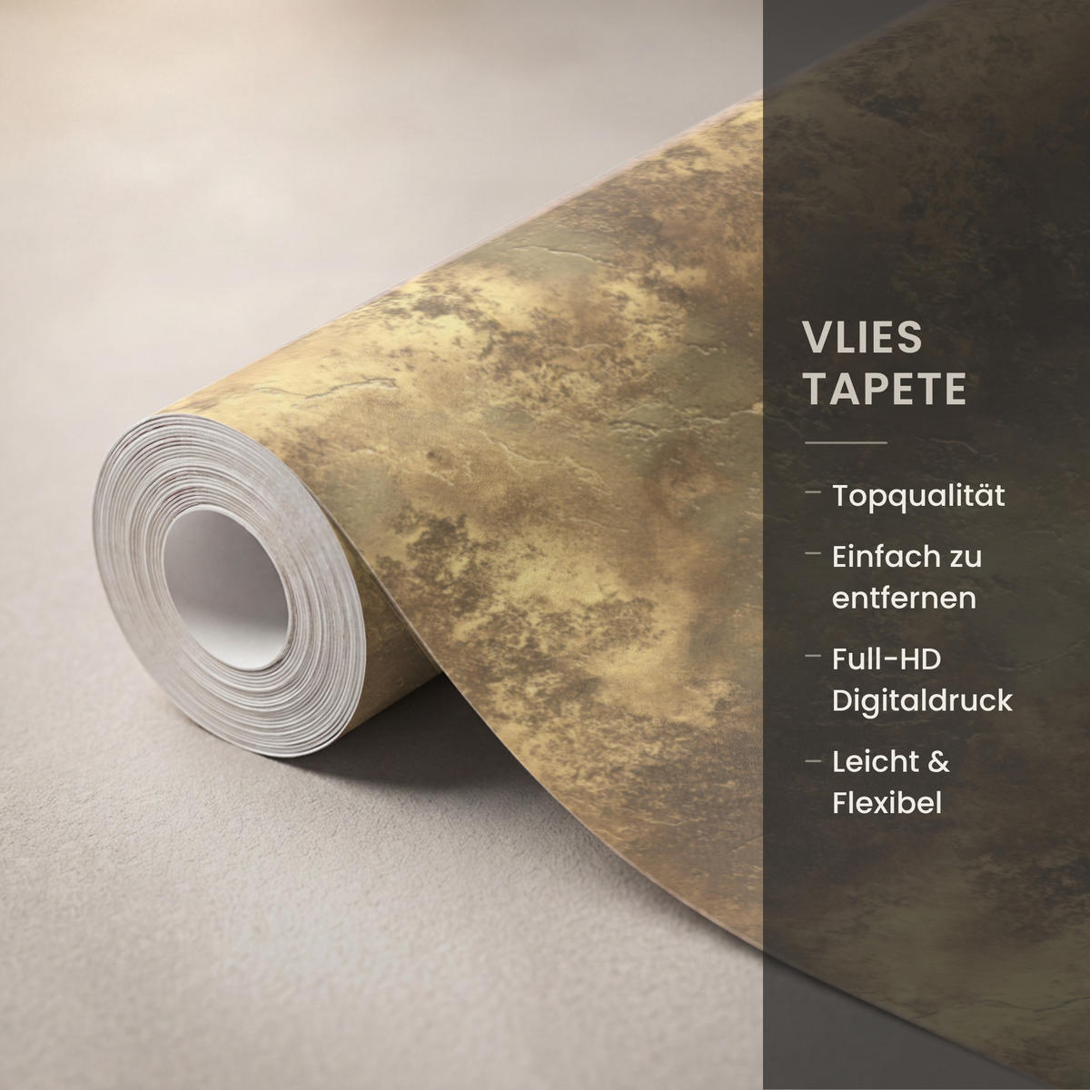 TAPETE - Antik - Metallic-Look - Gold - 200x280 cm - Messingfarben, Papier (200/280cm) - OnlyWow