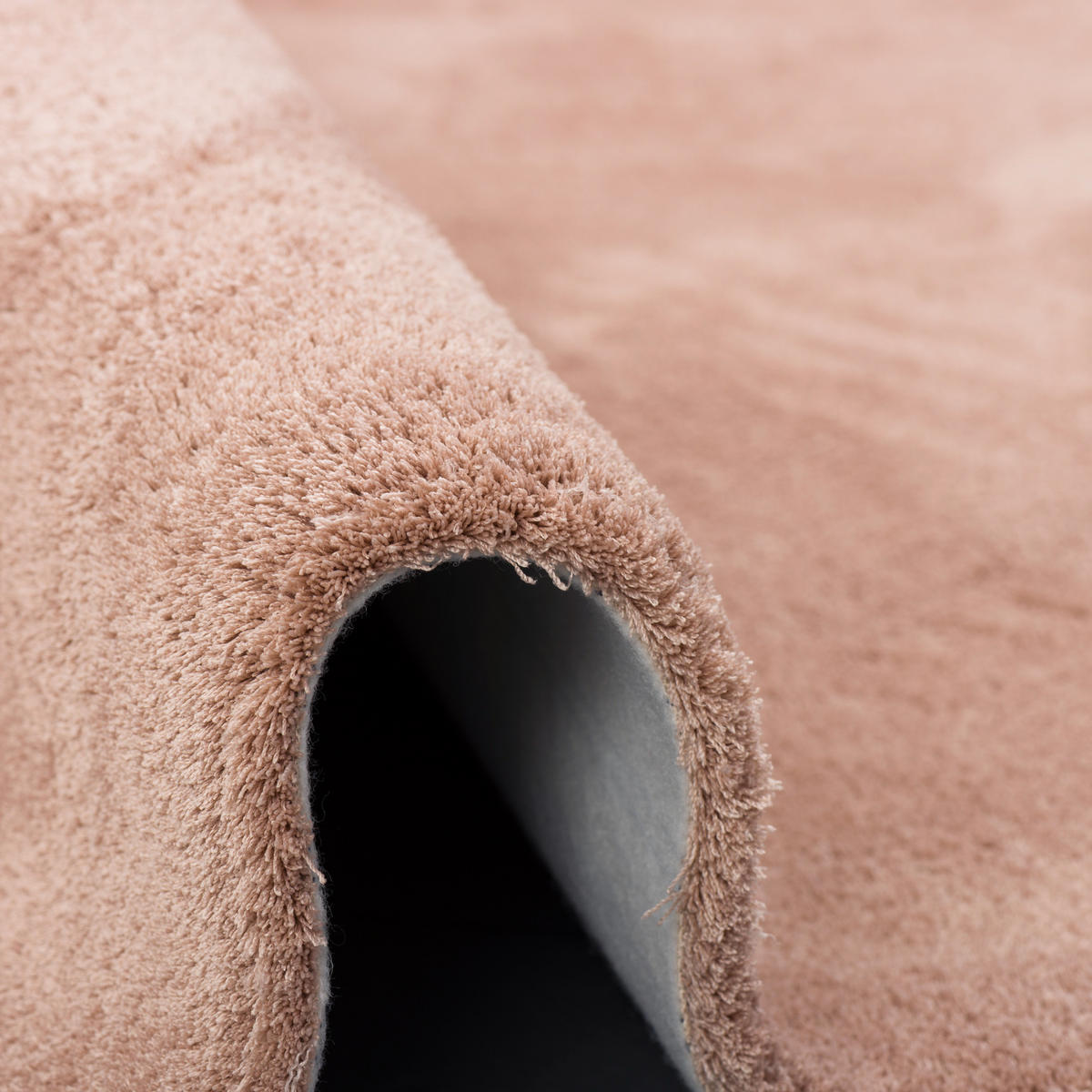 LUXUS HOCHFLOR SHAGGY TEPPICH VELVET RUND - Altrosa, Textil (133/133cm) - Snapstyle
