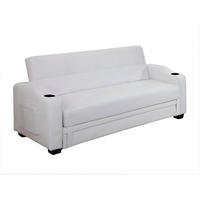 SCHLAFSOFA - 3 Personen - Kunstleder - Weiß - - Weiß, Leder (197/83/89cm) - Vente-Unique