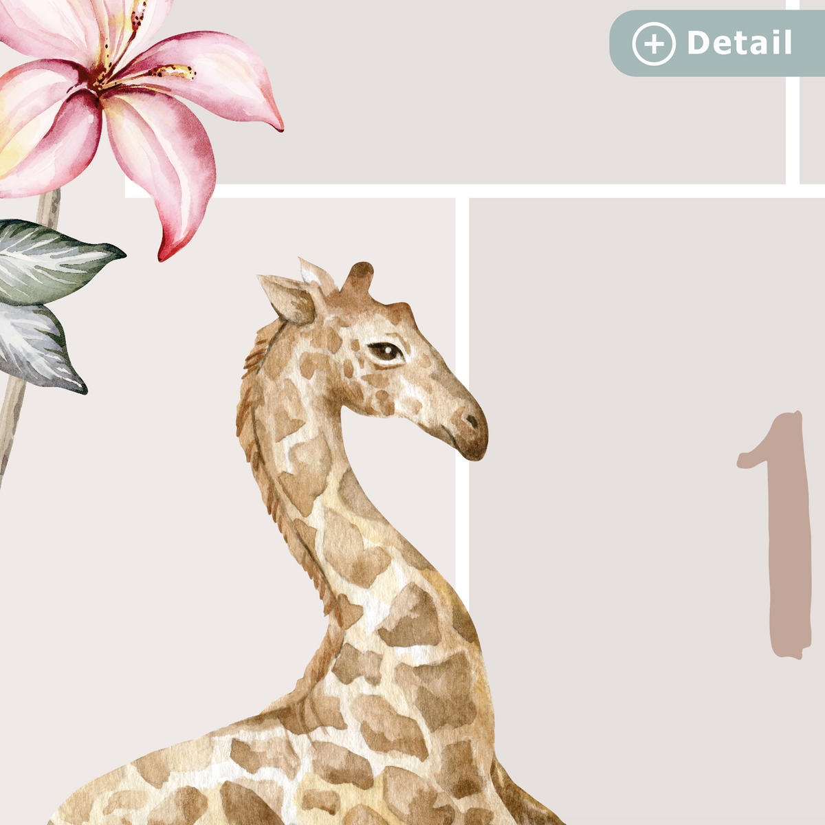 KINDERTEPPICH Hüpf - Tiere - Safari - Aquarell - Kinder 90x270 cm - Multicolor, Kunststoff (90/270cm) - MuchoWow