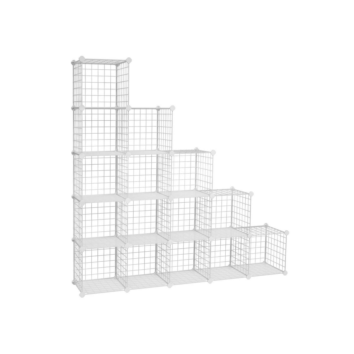 STECKREGALSYSTEM DIY-WÜRFELREGAL - Weiß, Kunststoff (31/123/123cm) - Hansiro