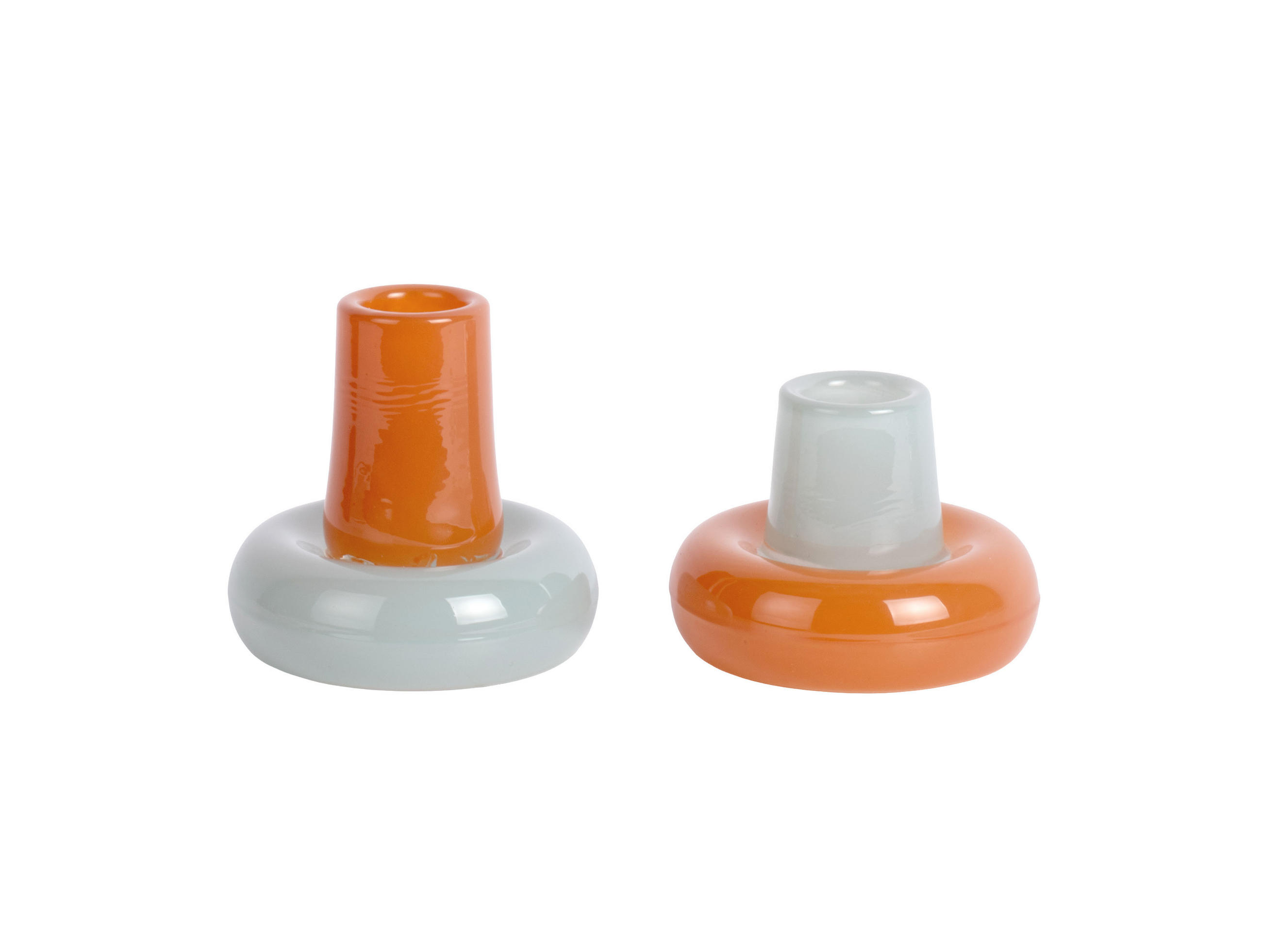 KERZENSTÄNDER Set Firenze - Blau/Orange - 8 cm - Orange, Glas (2/8/2cm) - Present Time