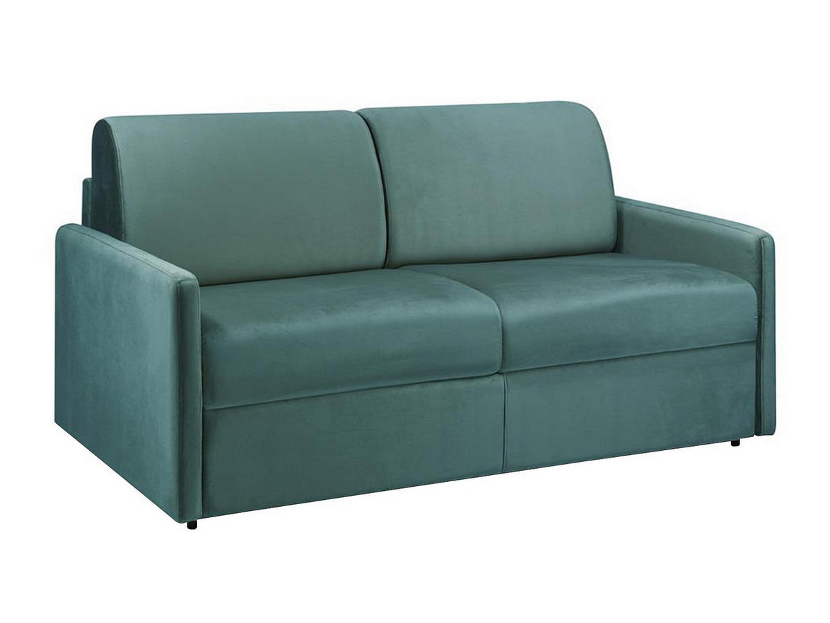 SCHLAFSOFA - 3 Personen - Samt, Stoff - Smaragdgrün - Grün, Textil (170/85/223cm) - Vente-Unique