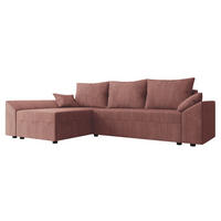 ECKSOFA Dante L Cord - Schwarz/Rosa, Holz/Kunststoff (240/140cm) - MIRJAN24