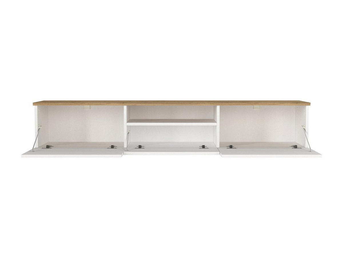 TV-HÄNGESCHRANK - 180 cm x 29.5 cm - Holz, Platte - Naturfarben Hell, Weiß - LOTULA - Naturfarben/Weiß, Holz (180/31.3/29.5cm) - Vente-Unique