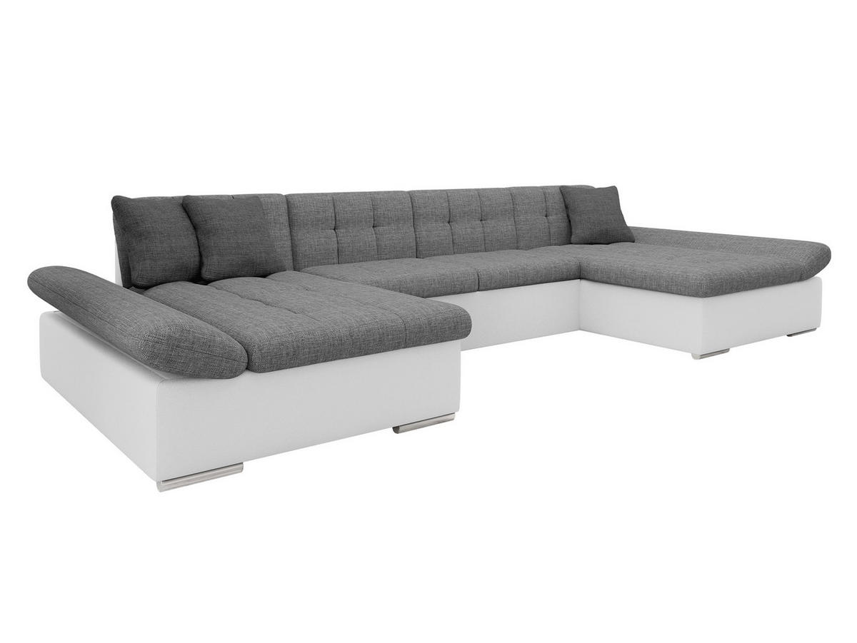 WOHNLANDSCHAFTEN Alia Lux - Chromfarben/Hellgrau, Holz/Kunststoff (360/75/160cm) - MIRJAN24