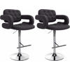 BARHOCKER 2er Set Stoff schwarz - Chromfarben/Schwarz, Textil/Metall (62/103/55cm) - CLP