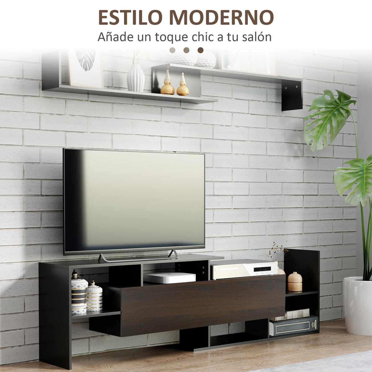 TV-MÖBEL Multicolor 1 Stück - Multicolor, Holzwerkstoff (153.6/42/25cm) - GiPP
