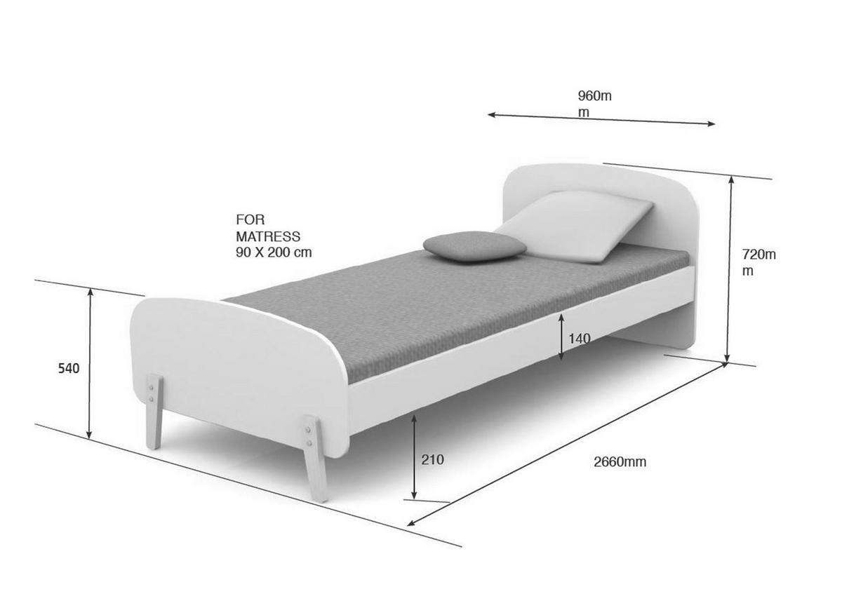 EINZELBETT Karilynn 206x73x95 aus MDF+Massivholz in rosa - Rosa, Holzwerkstoff (90/200cm) - 58aufmkessel